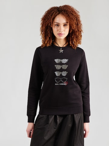 Karl Lagerfeld Sweatshirt 'SUNGLASSES' in Black: front