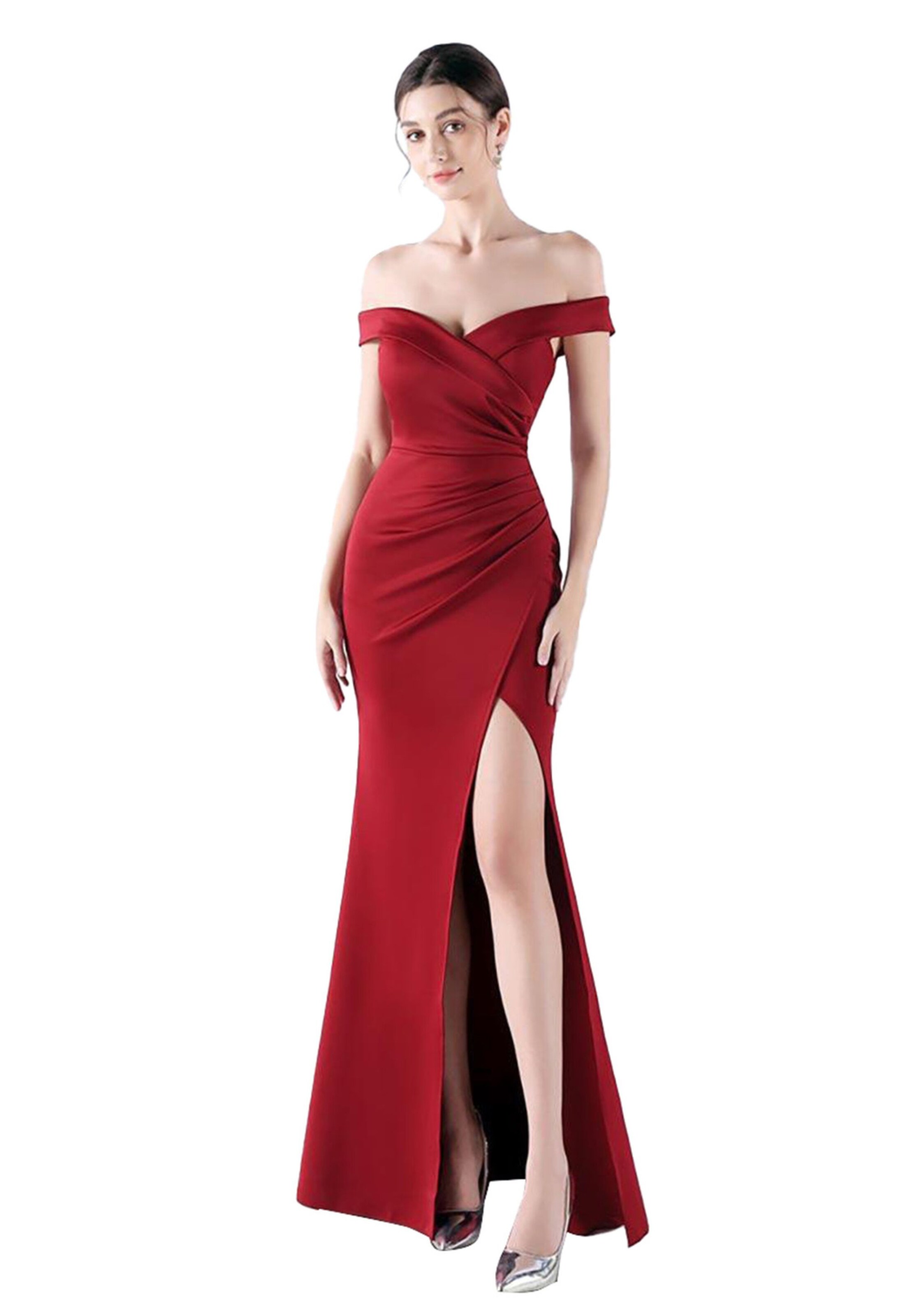 Moda Minx Abendkleid in Rot: Vorderseite