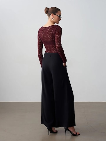 Dilvin Wide Leg Hose in Schwarz