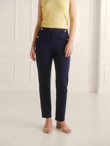 Guido Maria Kretschmer Women Slimfit Broek 'Caya' in Blauw: voorkant