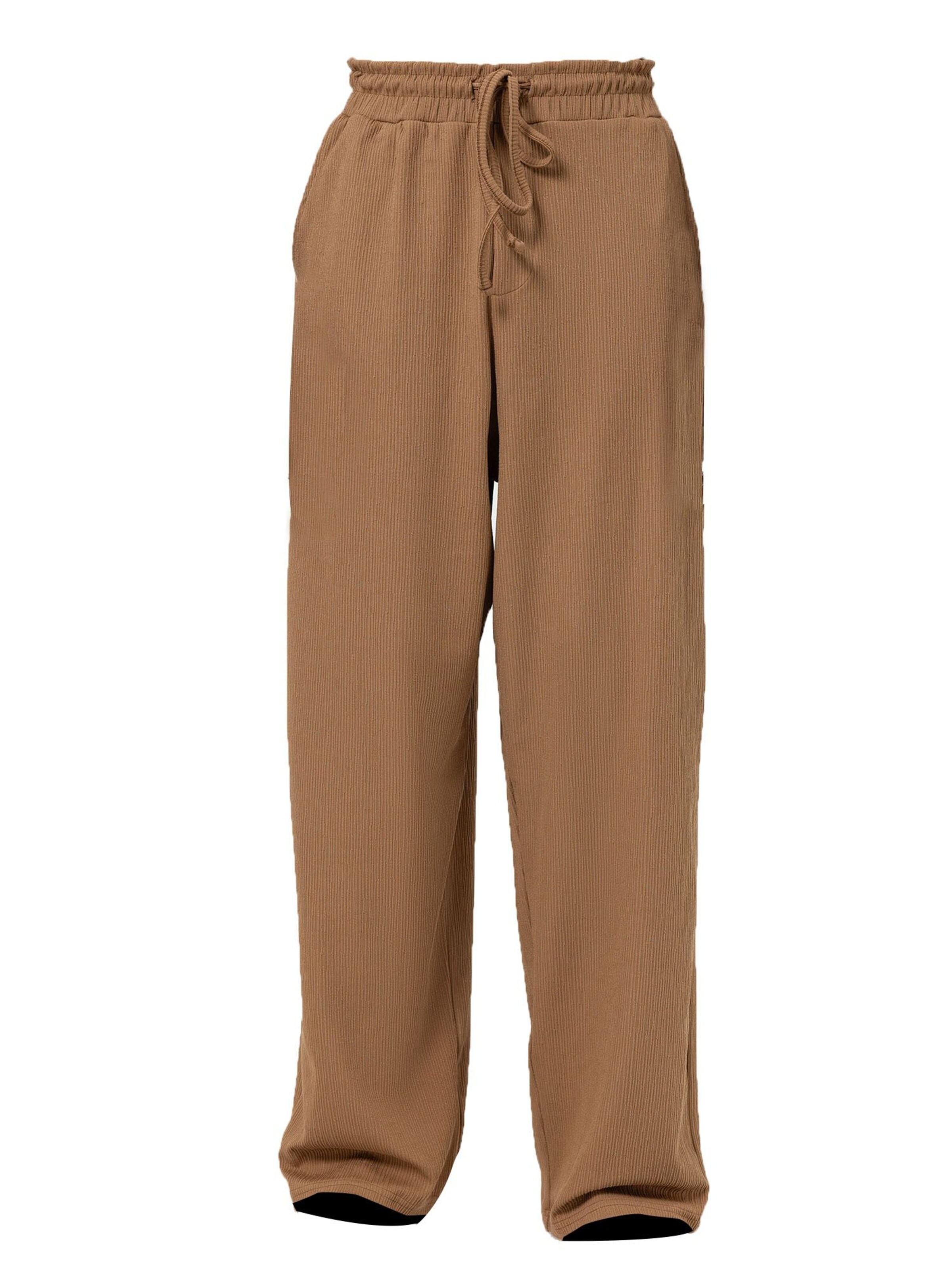 brūns VAMOS CLO Vaļīgs piegriezums Bikses: no priekšpuses