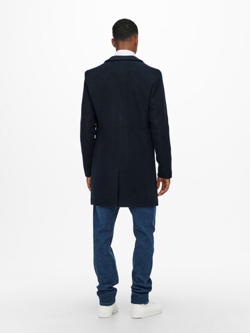 Manteau mi-saison 'Jaylon' Only & Sons en bleu