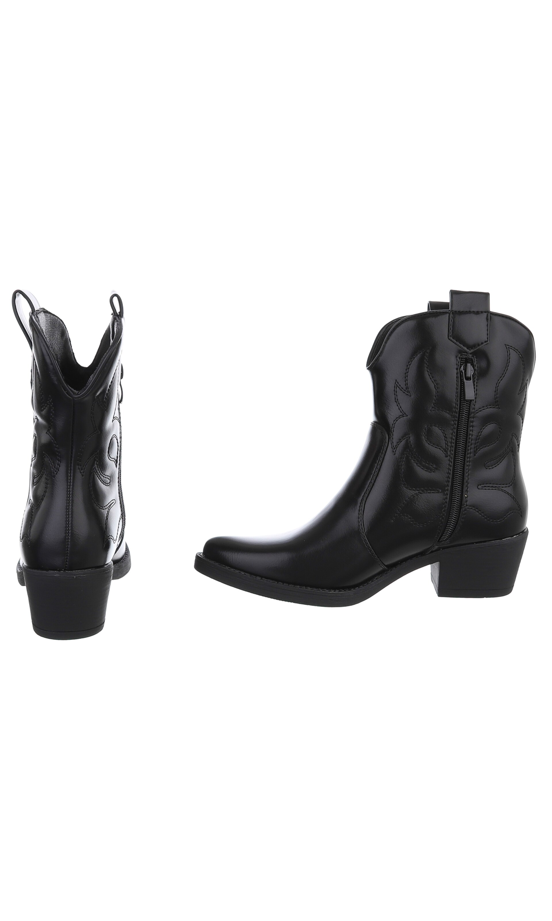 Ital-Design Cowboy Boots in Black