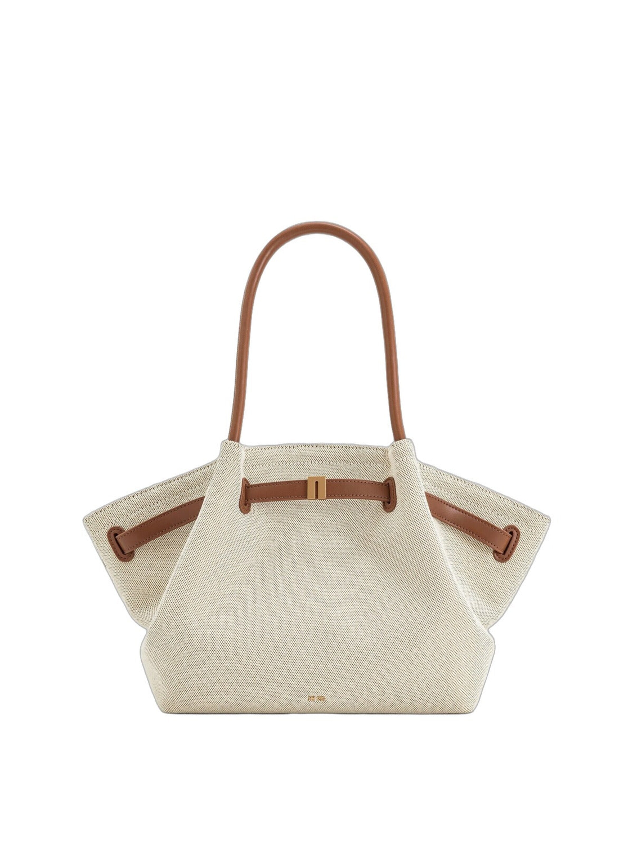 JW PEI Shopper 'JW PEI Cabas Hana Large En Toile Brown Canvas' in Brown: front