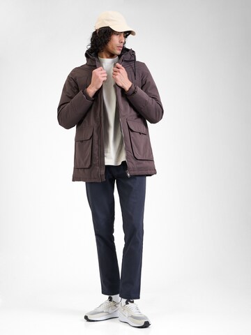 JACK & JONES Talveparka 'CONSTRUCT', värv pruun