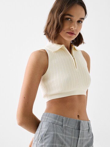 Bershka Gebreide top in Beige