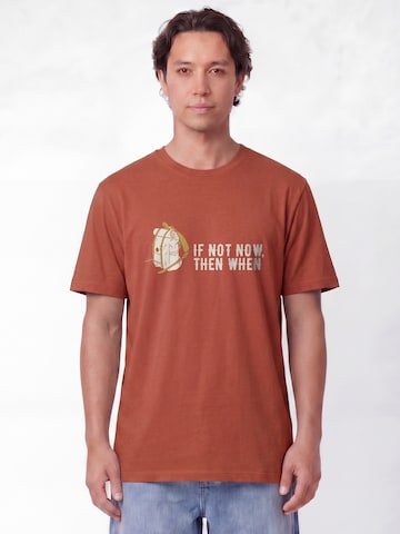 T-Shirt 'If Not Now Then When' Watapparel en rouge : devant