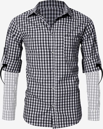 KoJooin Button Up Shirt in Black: front
