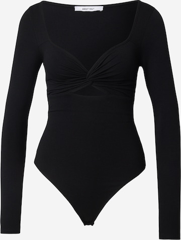 juoda ABOUT YOU Marškinėliai-glaustinukė 'Jacqueline': priekis