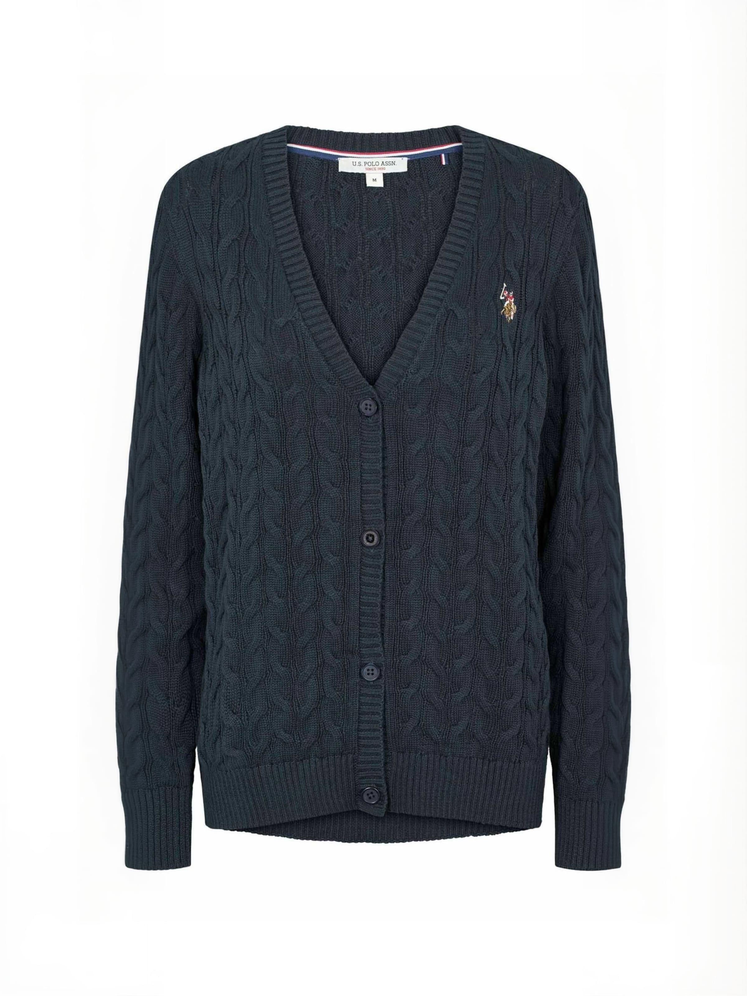 Geacă tricotată ' UW V-neck ' de la U.S. POLO ASSN. pe albastru: față
