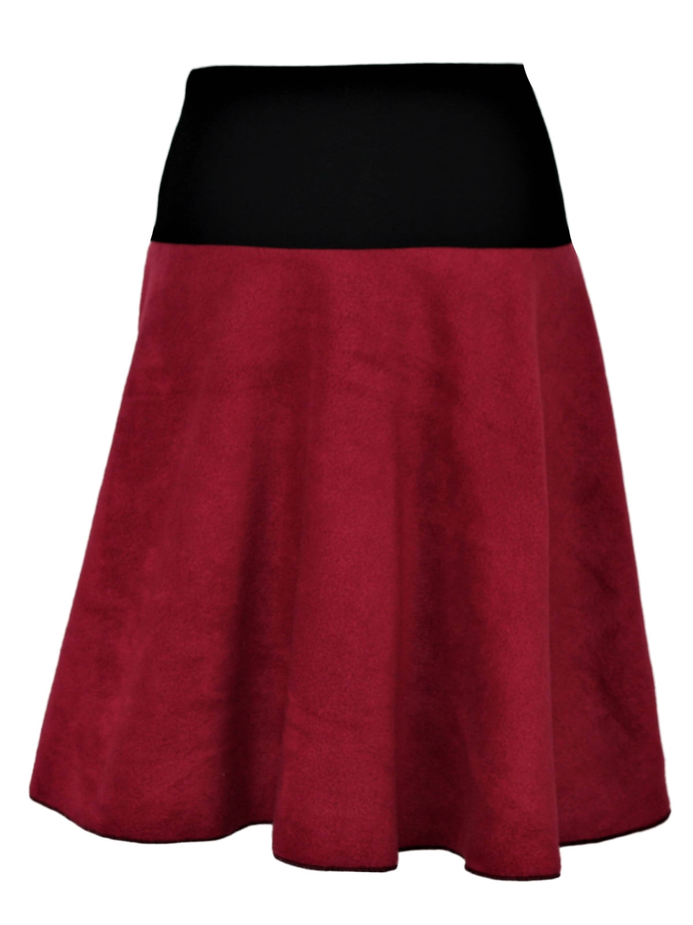 dunkle design Skirt 'A-Linie Fleece' in Red: front