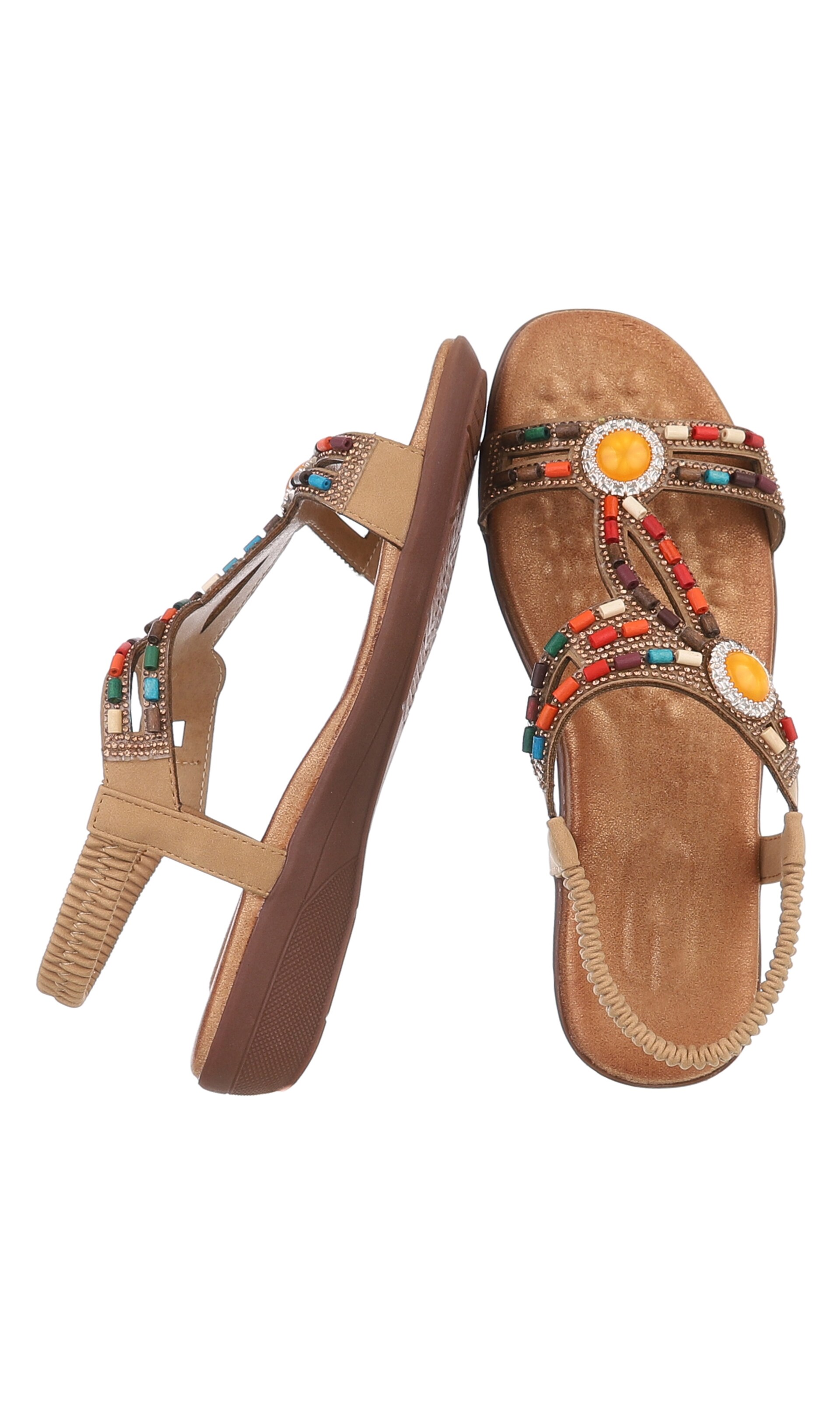 Ital-Design Strap Sandals in Beige