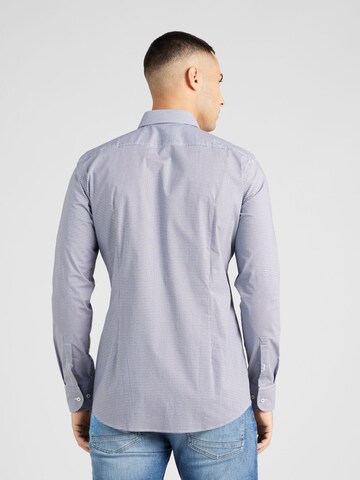 BOSS Black - Ajuste estrecho Camisa de negocios 'Hank' en azul