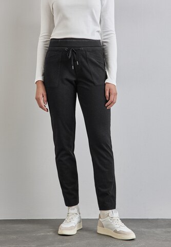 STREET ONE Loosefit Hose in Grau: Vorderseite