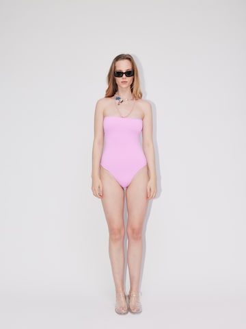 ReBirth Studios x Bionda Bandeau Swimsuit 'Laia' in Pink
