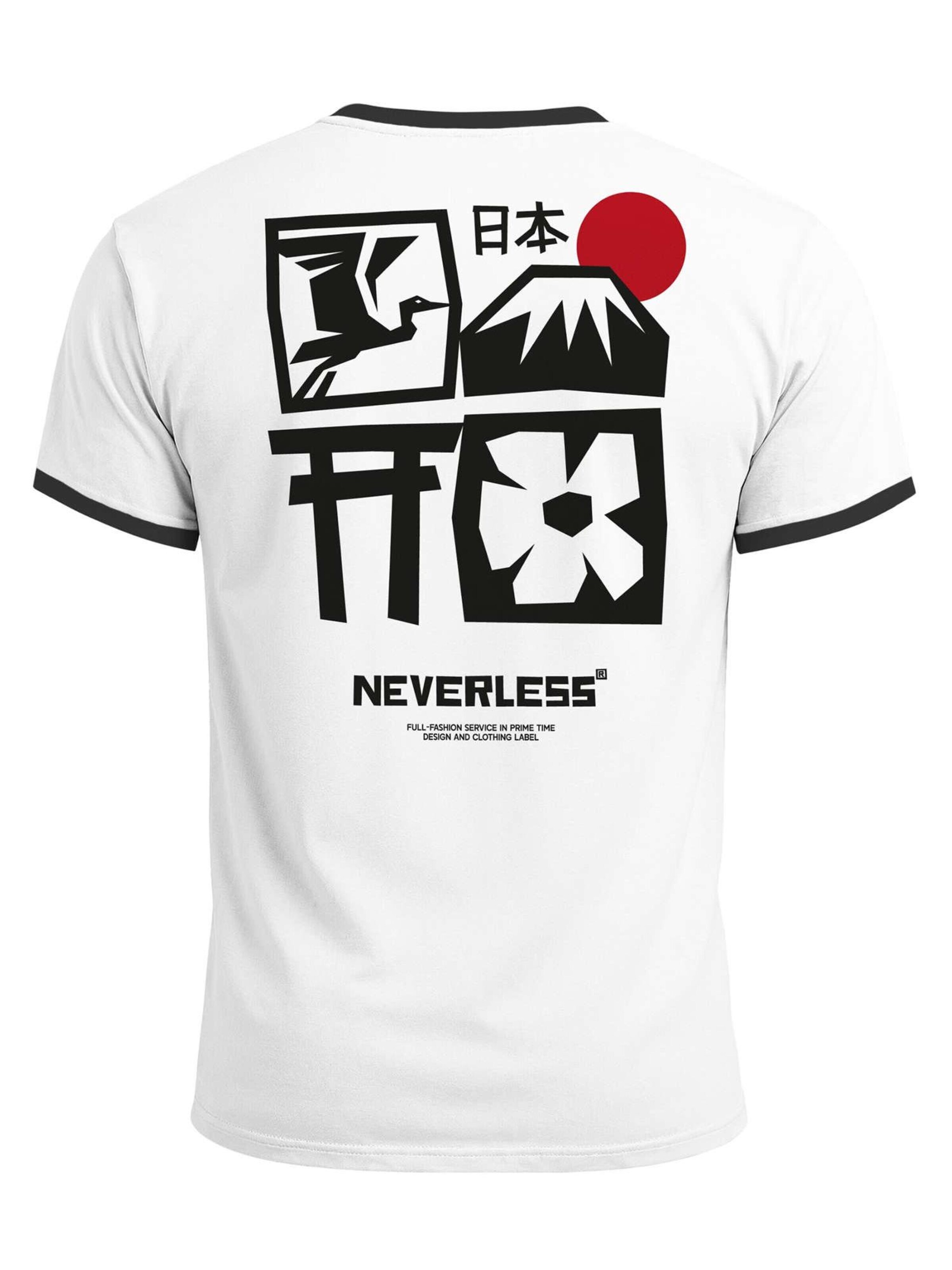 Neverless Shirt 'Japan Fuji' in White: front