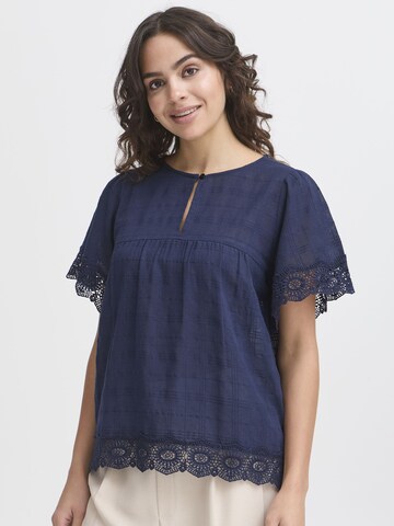 Camicia da donna ' LANA' di Fransa in blu: frontale