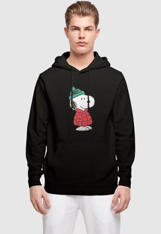 Merchcode Sweatshirt 'Peanuts Snoopy Dressed Up' in Zwart: voorkant