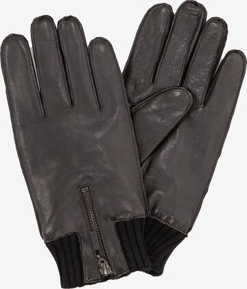 Karl Lagerfeld Full Finger Gloves in Black: front