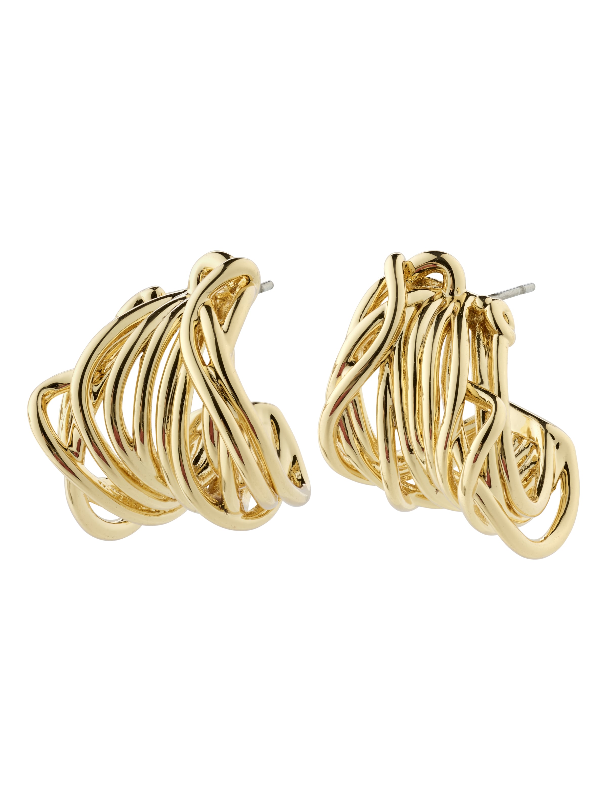 Boucles d'oreilles 'Pamela' Pilgrim en or : devant