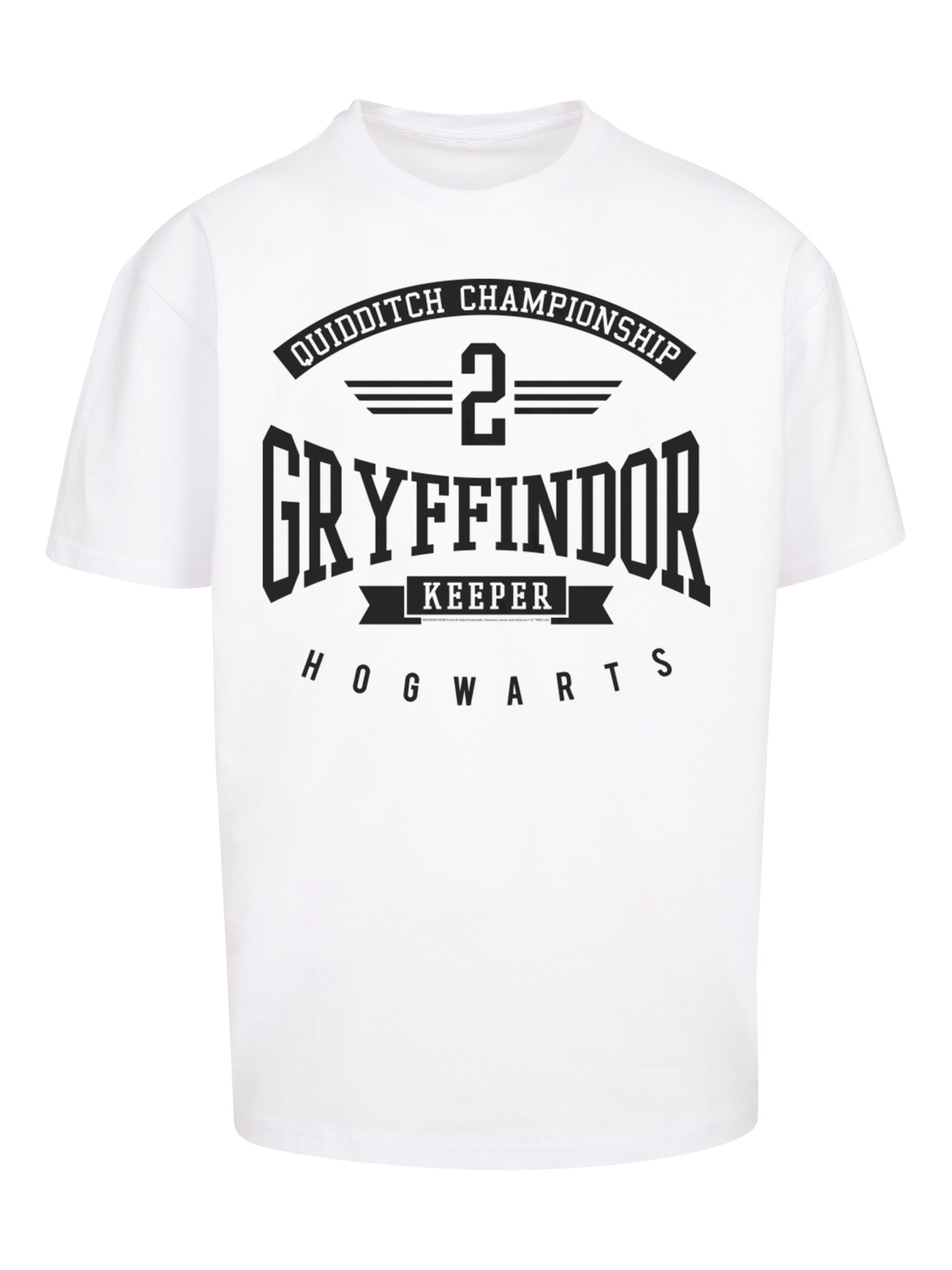 T-Shirt 'Harry Potter Gryffindor Keeper' F4NT4STIC en blanc : devant