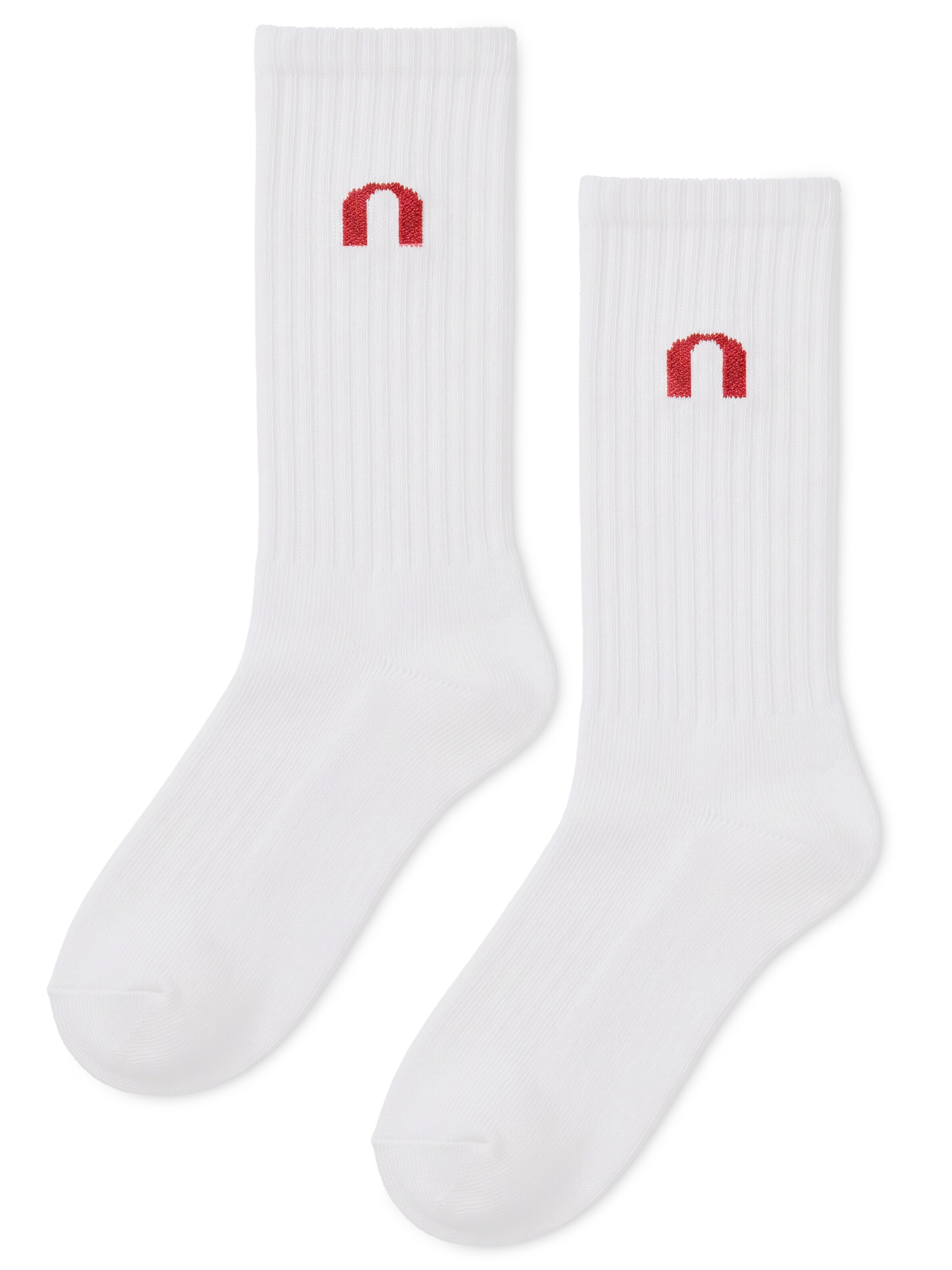 Chaussettes de sport Circle Five en blanc : devant