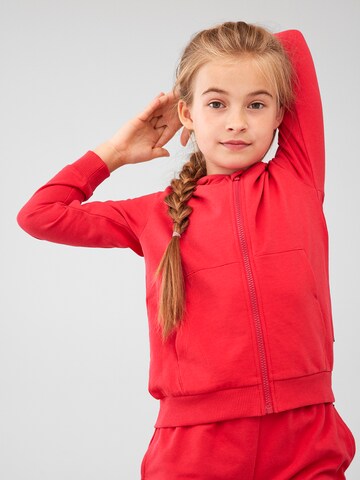 NAME IT - Sudadera con cremallera en rojo: frente