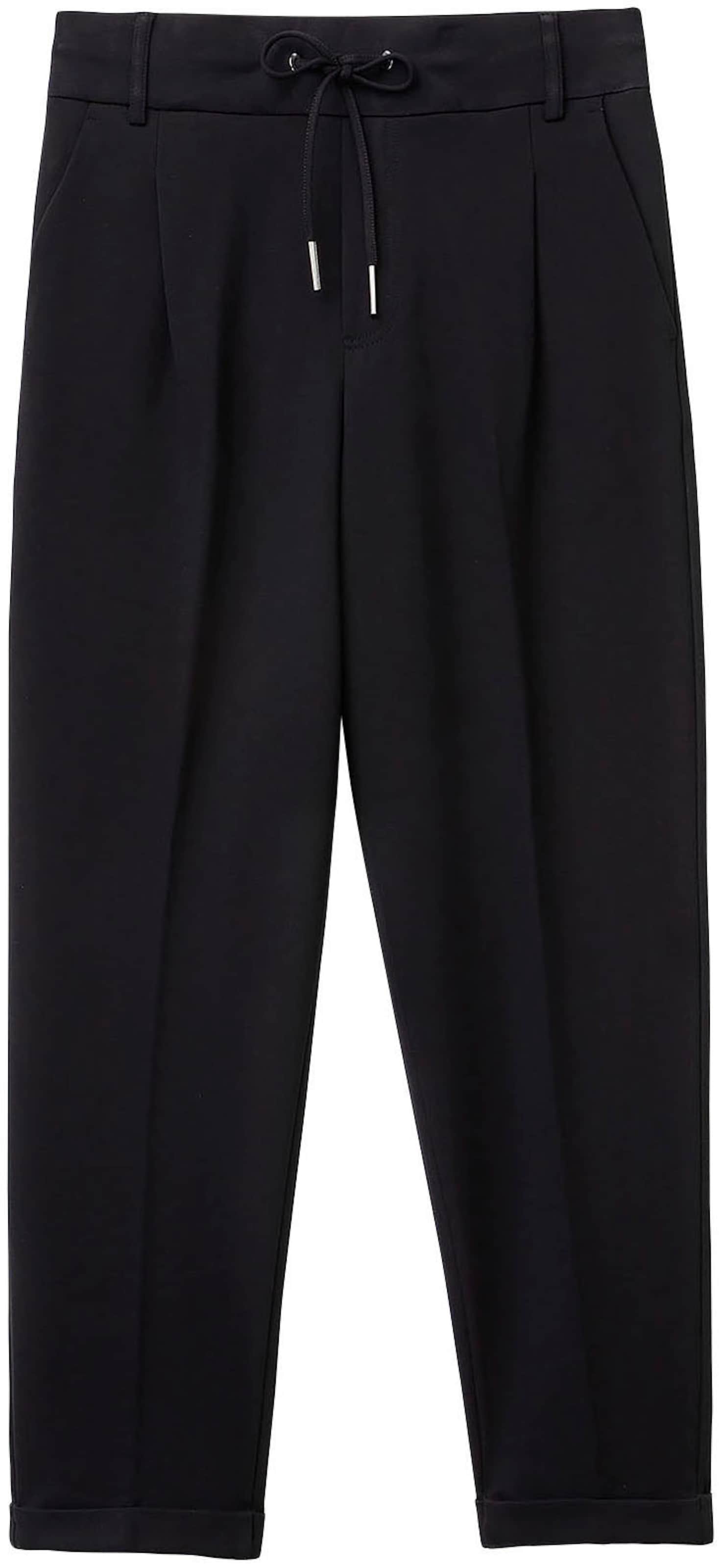 UNITED COLORS OF BENETTON Παντελόνι με τσάκιση σε μαύρο: μπροστά