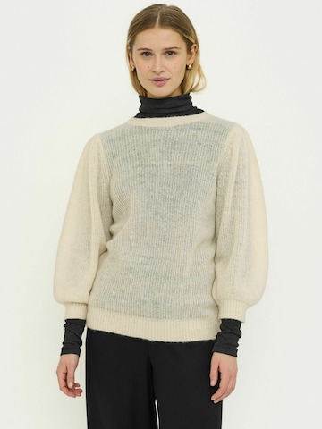 Soft Rebels Trui ' SRTrish ' in Beige: voorkant