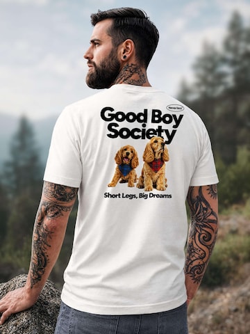 Neverless Shirt 'Good Boy Society' in White