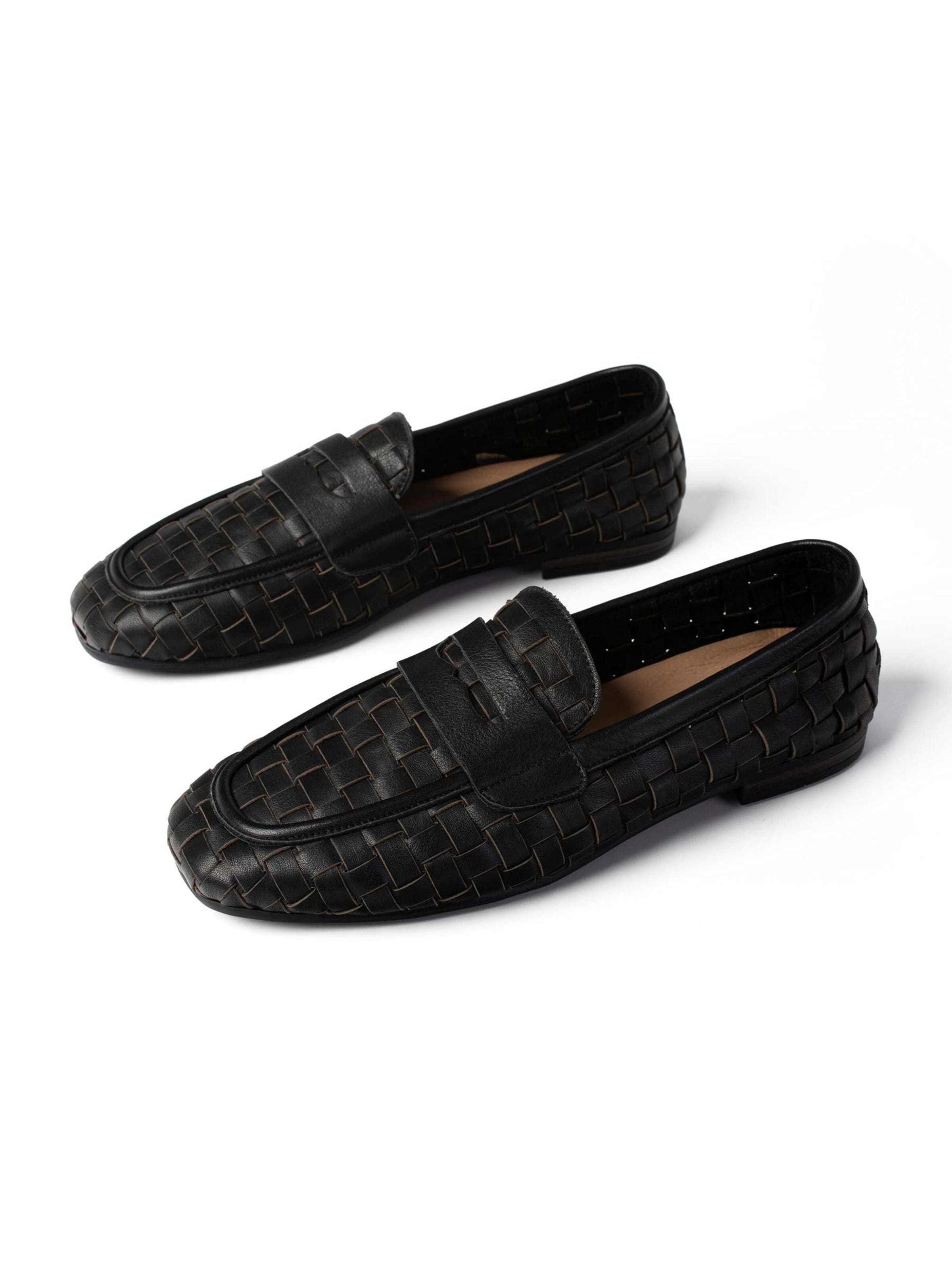 L37 HANDMADE SHOESSlip On cipele 'WALKING UNDER GOLDEN SKIES' - crna boja
