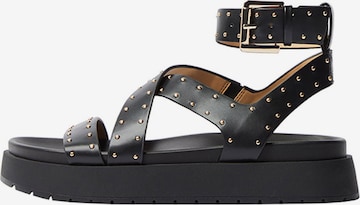 Bershka Sandalen met riem in Zwart