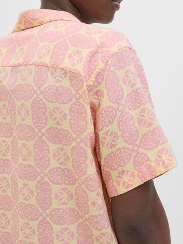 JACK & JONES Comfort fit Button Up Shirt 'JORHydra' in Yellow
