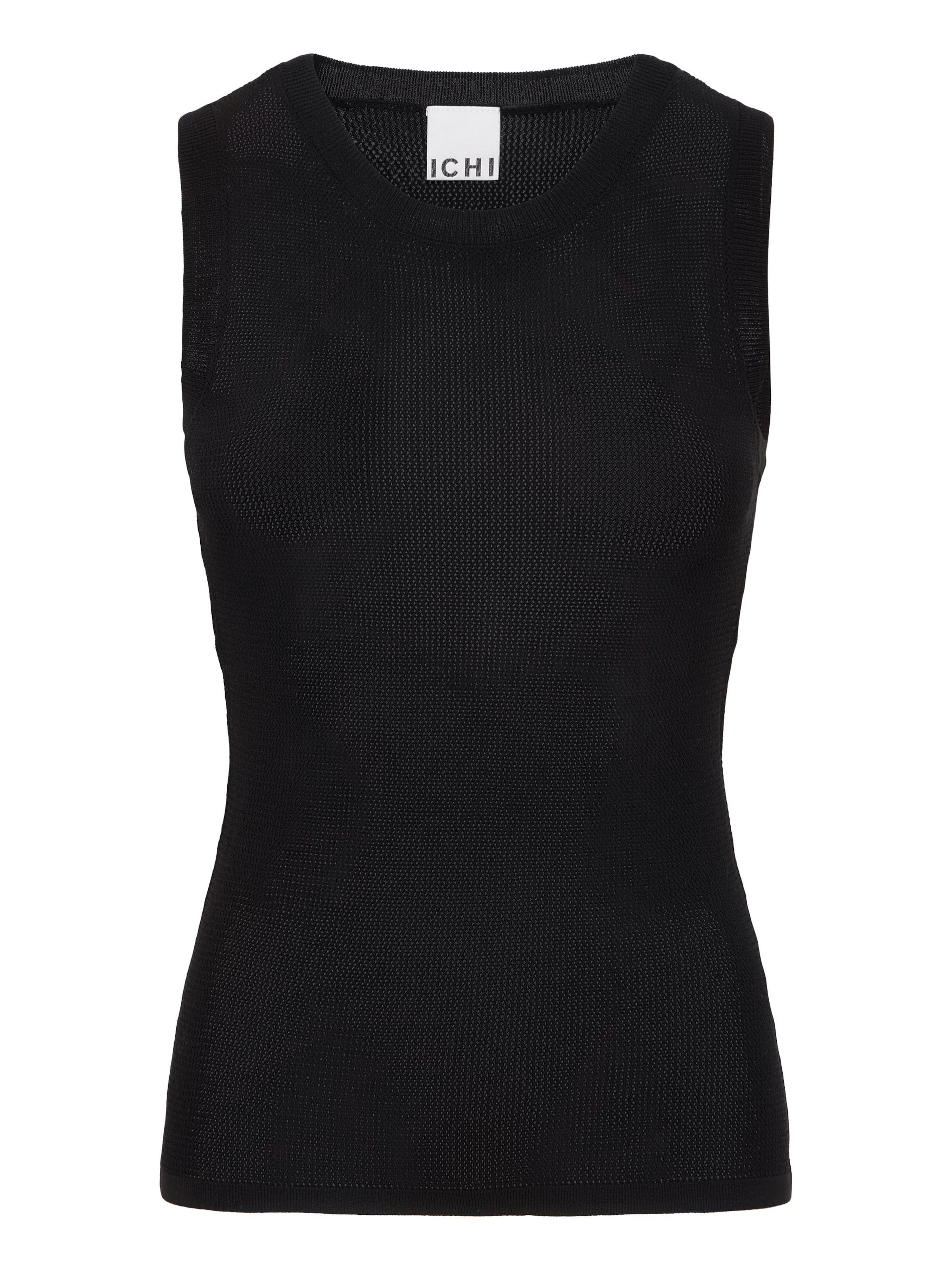 ICHI - Top de malha 'IHDelany' em preto: frente