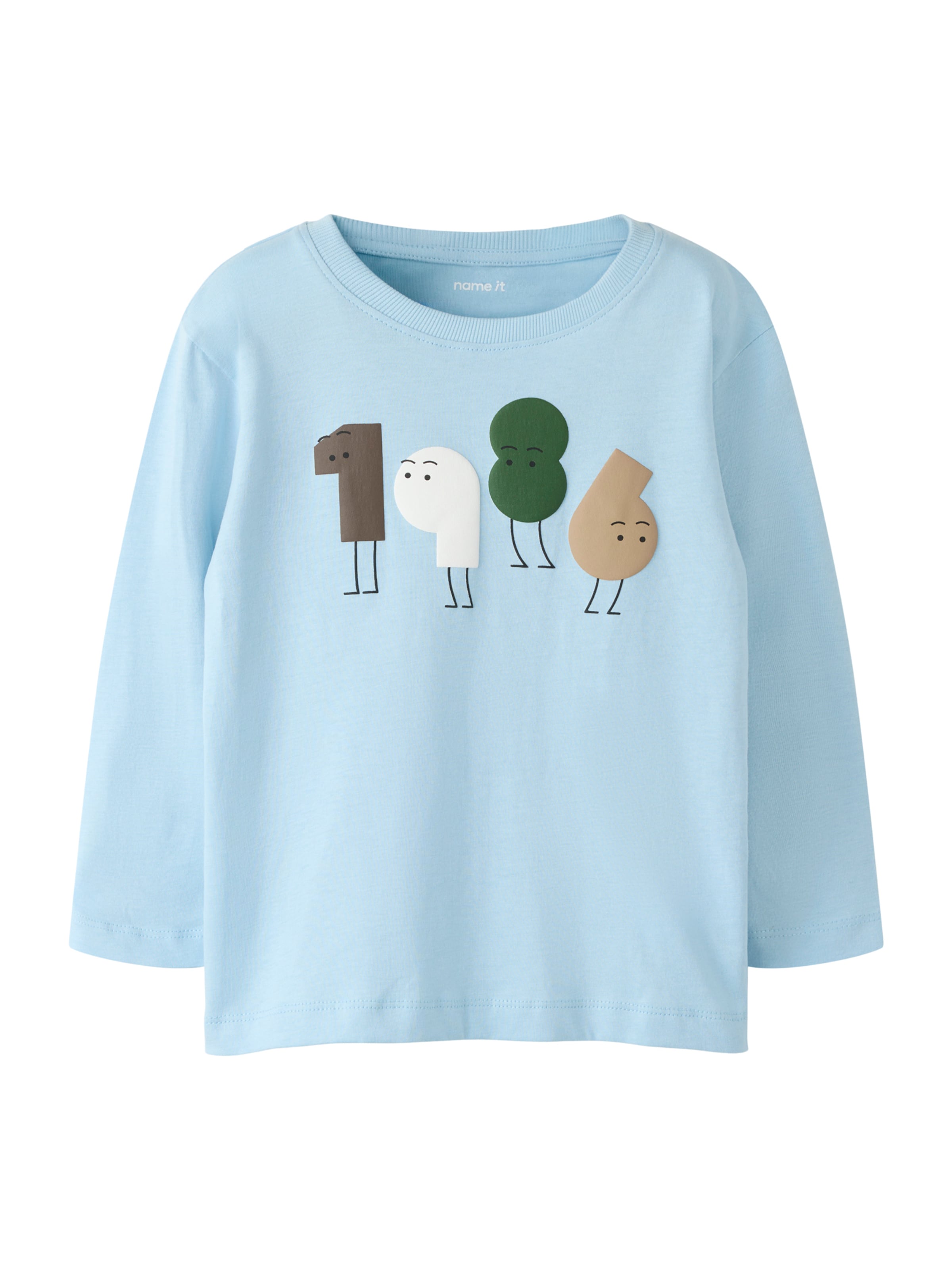 NAME IT Shirts 'NMMOLAF' i 122-128 i lyseblå / mokka / grøn / hvid, Produktvisning
