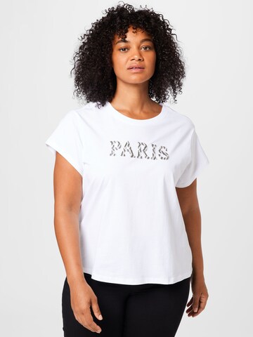 T-shirt River Island Plus en blanc : devant