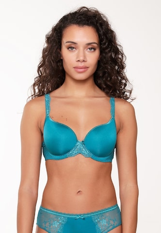 LingaDore T-shirt Bra 'DAILY LACE' in Blue: front