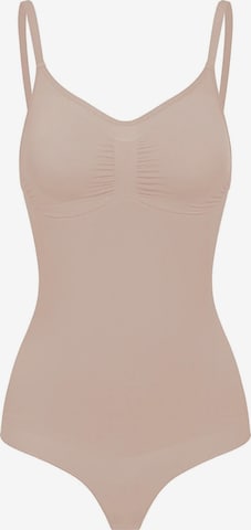 cfab (formerly creamy fabrics) - Body moldeador 'Sculpting Shapewear mit String' en beige: frente