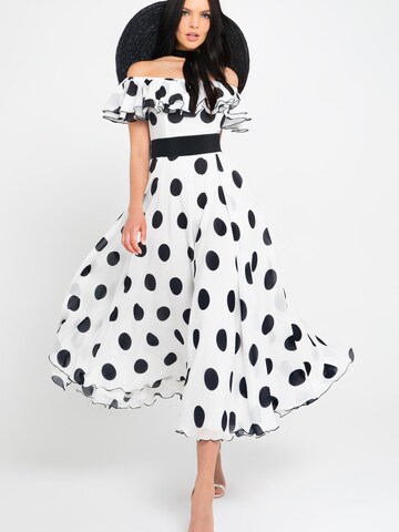 MATSOUR’I Cocktailkleid 'Scarlett Midi' in Weiß