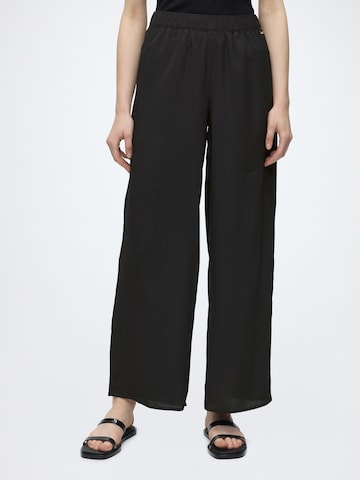 Calvin Klein Wide leg Broek in Zwart: voorkant