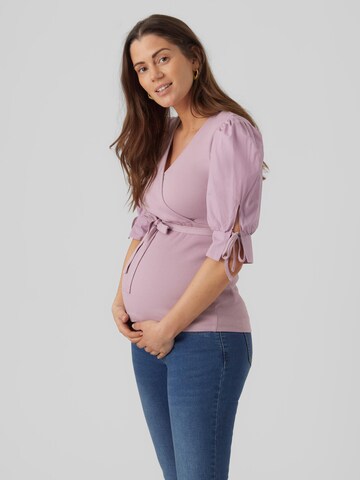 MAMALICIOUS Shirt 'Edith' in Purple: front