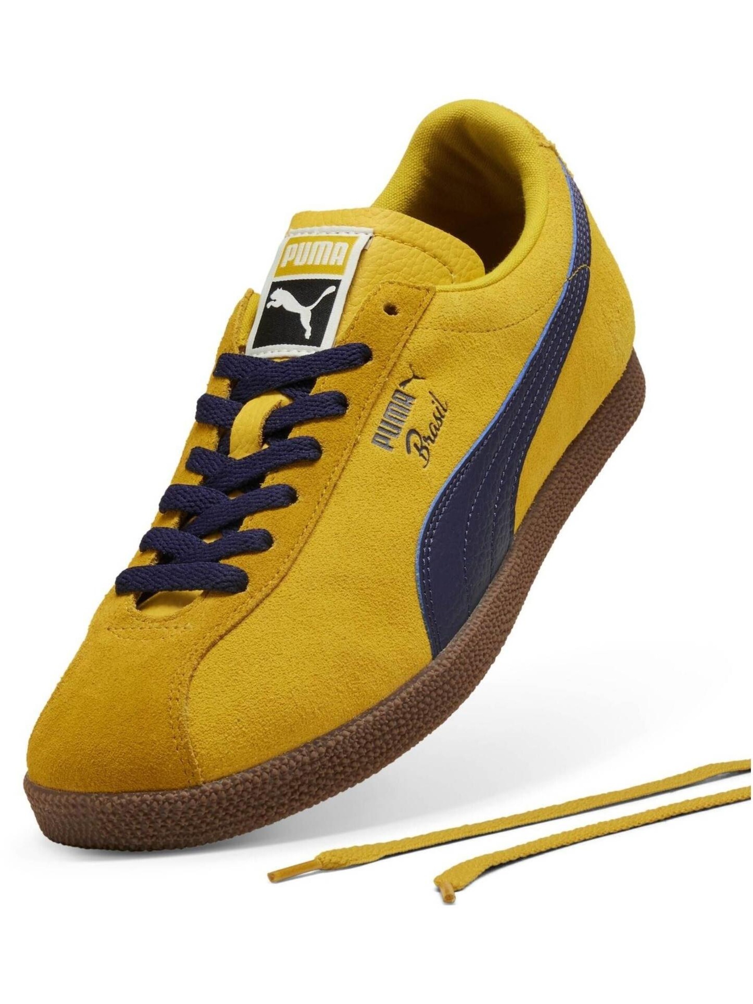 Scarpa sportiva 'Brasil Lth' di PUMA in giallo: frontale