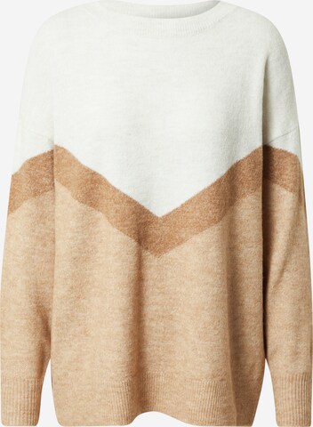 Robes en maille 'Gingo' VERO MODA en beige : devant