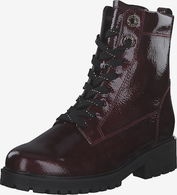GABOR Lace-Up Ankle Boots in Red: front