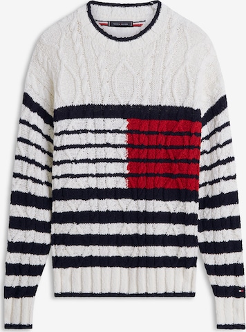 balta TOMMY HILFIGER Megztinis 'Breton': priekis