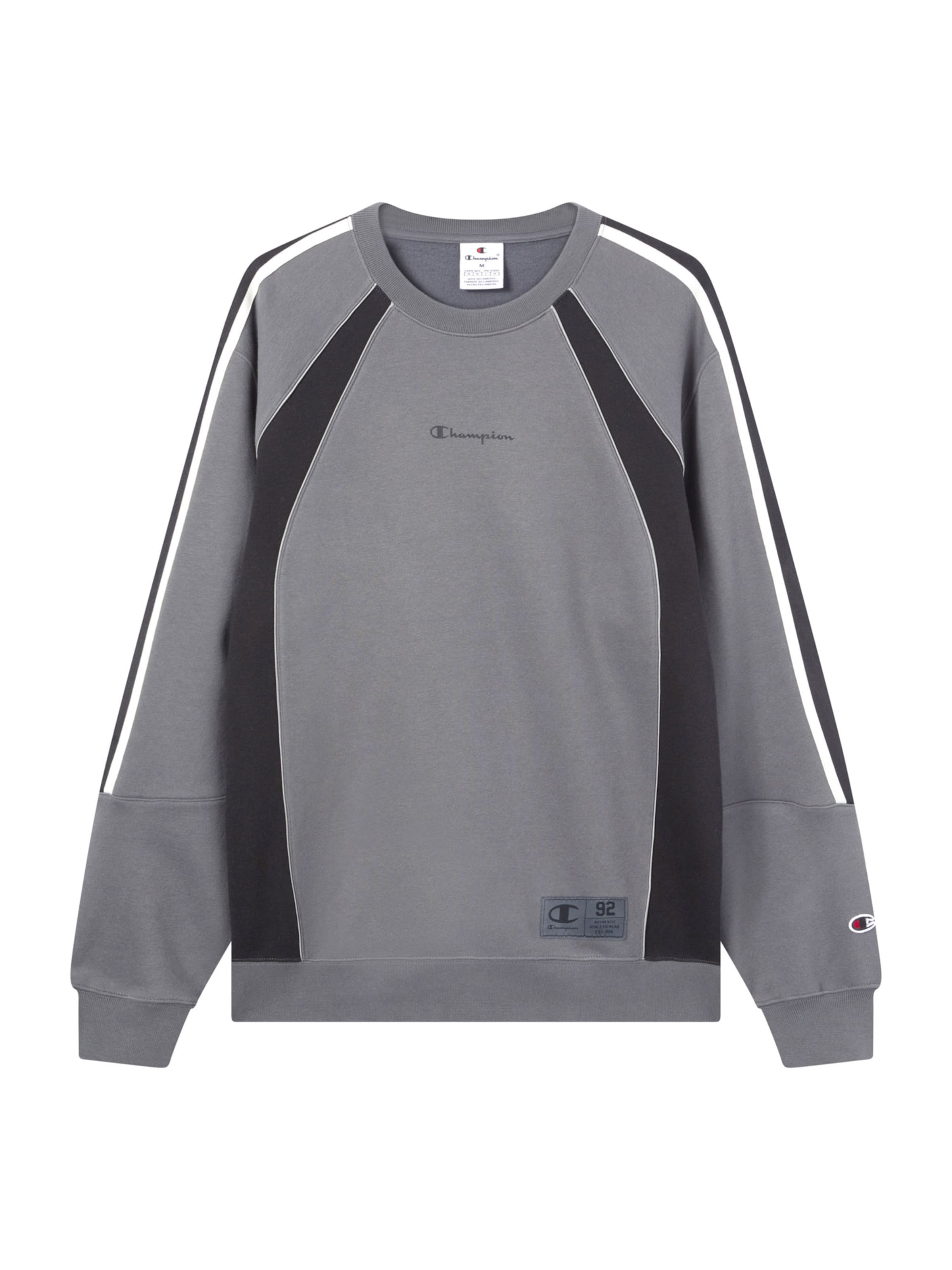Champion Authentic Athletic Apparel Sweatshirt in basaltgrau / schwarz / weiß, Produktansicht