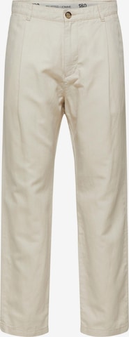SELECTED HOMME Regular Pleat-front trousers 'Jones' in Beige: front