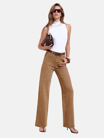 Friends Like These Wide Leg Jeans in Braun: Vorderseite