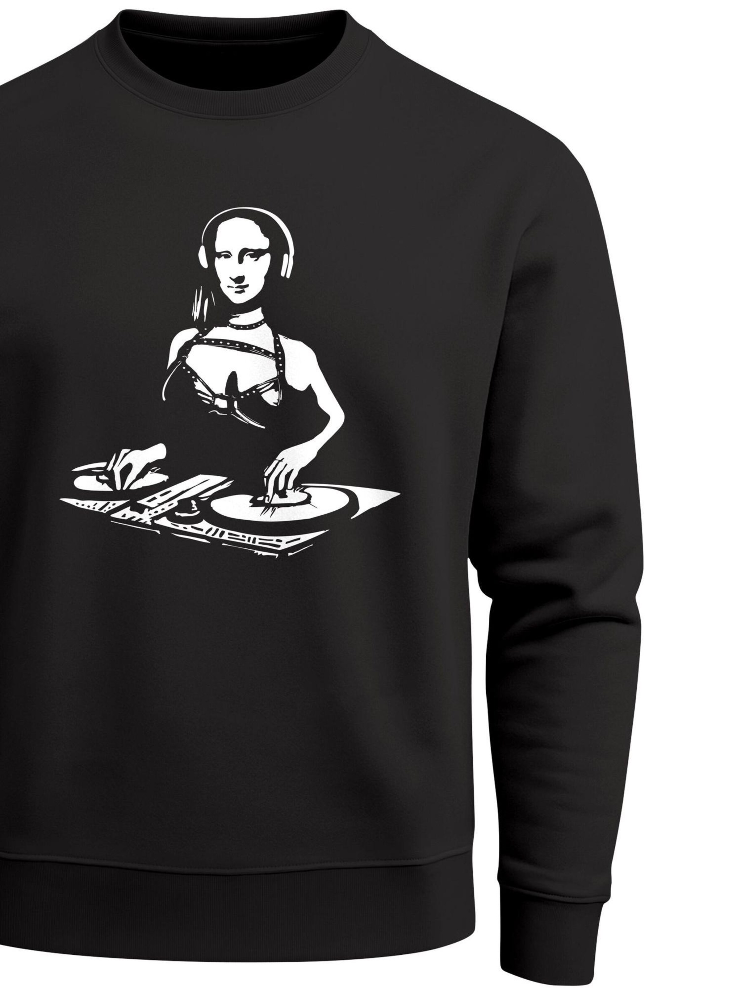 Neverless Sweatshirt 'Mona Lisa DJ' in Black