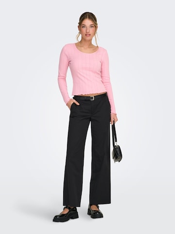 ONLY Wide Leg Lærredsbukser 'ONLTanny' i sort